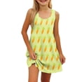 thumbnail image 1 of AWZXDE Easter Floral Print Sleeveless Dress for Girls Toddler Kids Party Celebration Casual Play Outfit Yellow,13-14 Years, 1 of 8