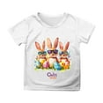 thumbnail image 1 of HNMKIU Easter Themed Casual Short Sleeve Printed Tee for Girls Playful Holiday Top White,8-9 Years, 1 of 4