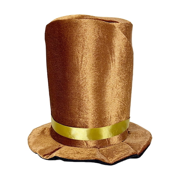 HNMKIU Elegant Floppy Top Hat for Stage Performances Events and Themed Birthday Party Celebrations Brown,One Size