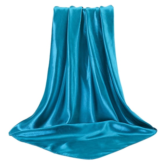 HNMKIU Elegant Large Square Satin Head Scarf Silk Hair Bandana Wrap For Women Fashion Accessory Light Blue,One Size