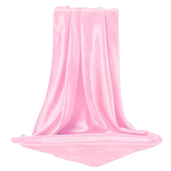 HNMKIU Elegant Large Square Satin Head Scarf Silk Hair Bandana Wrap For Women Fashion Accessory Pink,One Size