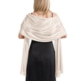 thumbnail image 1 of HNMKIU Elegant Satin Evening Wrap Shawl for Soft Party Wear and Formal Dinner Lightweight Cover Up Beige,One Size, 1 of 3