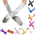 thumbnail image 1 of HNMKIU Elegant Satin Opera Gloves for Women Bridal Wedding Party Long Evening Formal Accessory Grey - One Size, 1 of 2