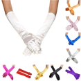 thumbnail image 1 of HNMKIU Elegant Satin Opera Gloves for Women Bridal Wedding Party Long Evening Formal Accessory White - One Size, 1 of 2