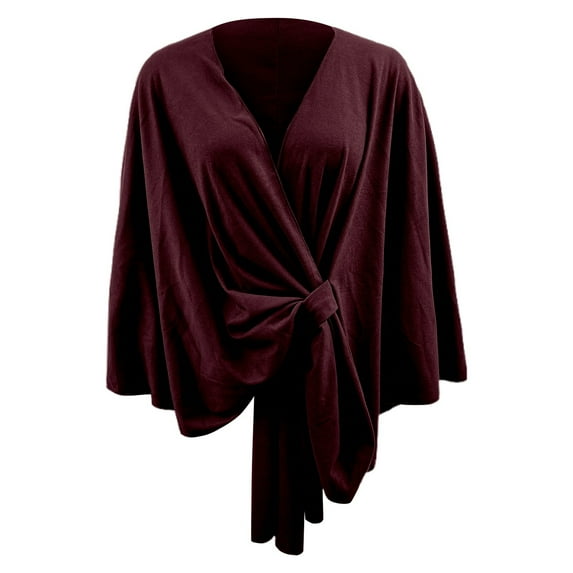 HNMKIU Elegant Solid Color Shawl Cape For Women Soft And Comfortable Poncho Outerwear ,One Size