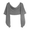 thumbnail image 1 of HNMKIU Fashion Winter Warm Solid Color Knitted Wrap Scarf Crochet Thick Shawl Cape With Sleeve For Women - Everyday Wear For Cozy Outdoor Use Grey,One Size, 1 of 2