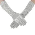 thumbnail image 1 of HNMKIU Elegant Women Satin Pleated Gloves for Wedding Party and Formal Evening Events with Soft Finish Beige,One Size, 1 of 4