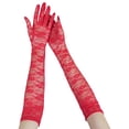 thumbnail image 1 of HNMKIU Elegant Women's Long Lace Evening Gloves Stretch Mesh Style Formal Wear Accessory for Red,One Size, 1 of 3