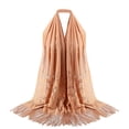 thumbnail image 1 of HNMKIU Elegant Wrap Shawl with Lace Tassel Detail for Hijab Long Stole Style Women Fashion Khaki,One Size, 1 of 3