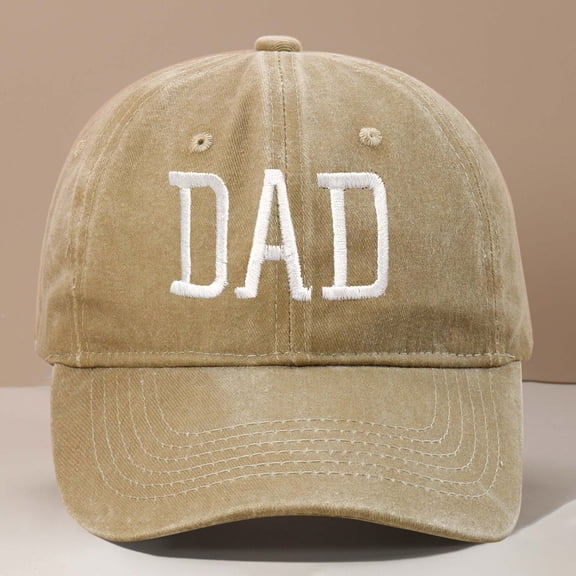 HNMKIU Embroidered Baseball Cap for Father's Day Featuring Classic DAD Design on Adjustable Style Hat Khaki,One Size
