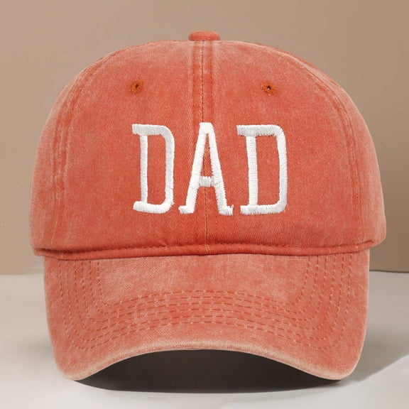 HNMKIU Embroidered Baseball Cap for Father's Day Featuring Classic DAD Design on Adjustable Style Hat Orange,One Size