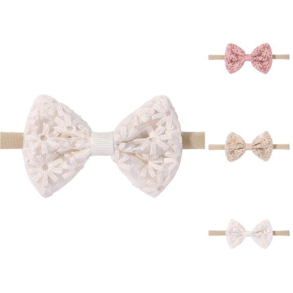 HNMKIU European Bow Embroidery Printed Cute Baby Headband Hair Friendly Non Damage Elastic Daily Wear For 0 1 Years Toddler Girl Boy Accessory C - One Size
