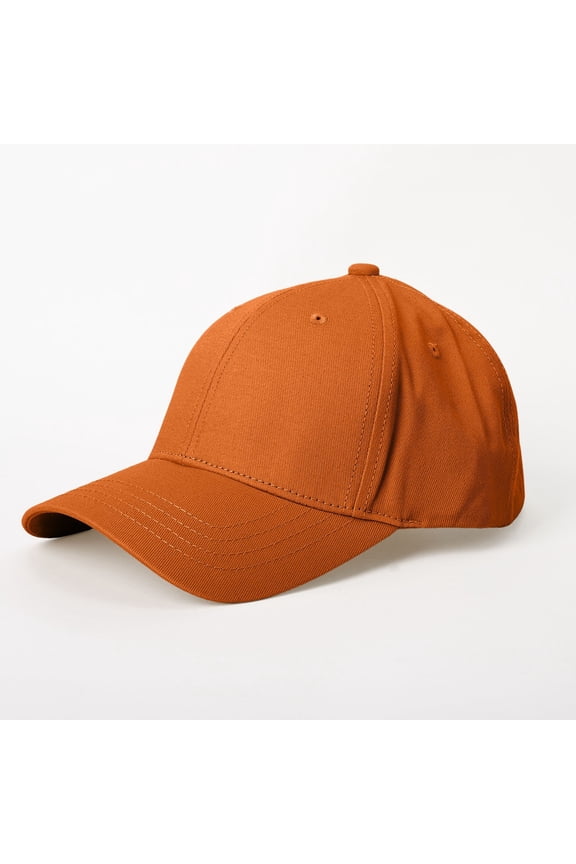 Extra Large Structured High Profile Baseball Cap for Adults Unisex Solid Color Hard Adjustable Back Strap Big Head Orange,L