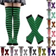 thumbnail image 1 of HNMKIU Extra Long Thigh High Socks With Matching Fingerless Gloves Cozy Thermal Knit For Winter Daily Casual Party Cosplay Accessory Dark Green - One Size, 1 of 4
