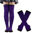 thumbnail image 1 of HNMKIU Extra Long Thigh High Socks and Matching Thermal Knit Set for Winter Warmth and Cozy Comfort Dark Purple,One Size, 1 of 3