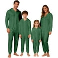 thumbnail image 1 of HNMKIU Matching Family Pajamas Hooded Zip Up Sleepwear Festive Holiday Outfits Cozy for Kid Green，Kid_4-5 Years, 1 of 6