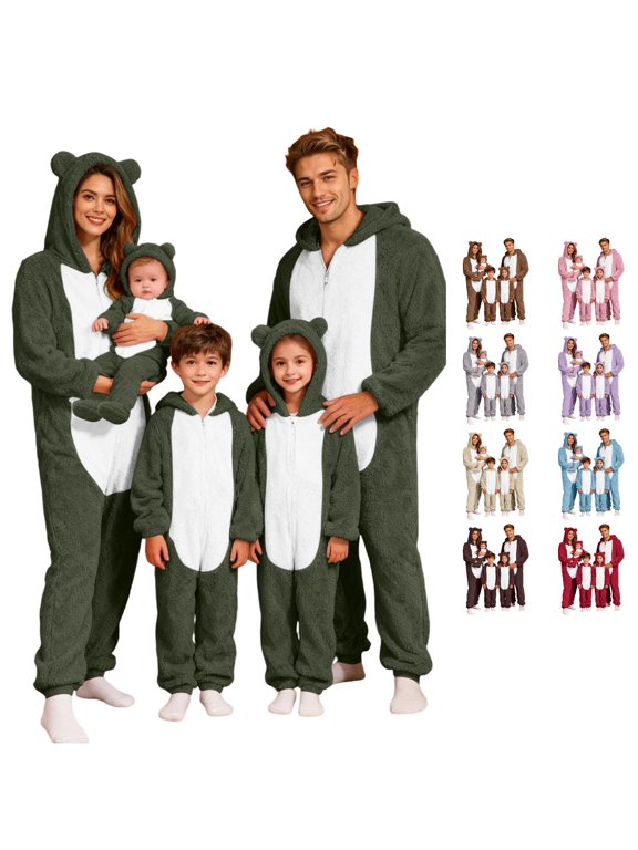 Family Matching Hoodies Father Kids Cozy Pullover Casual Winter Outfits Photoshoot Warm Outwear