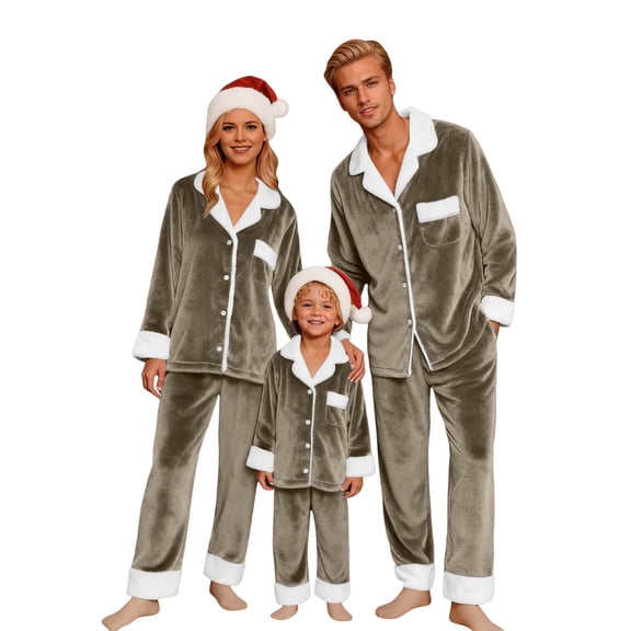 HNMKIU Family Christmas Pajamas Long Sleeve Matching Holiday Sleepwear Outfits for Kid Army Green,Kid_3-4 Years