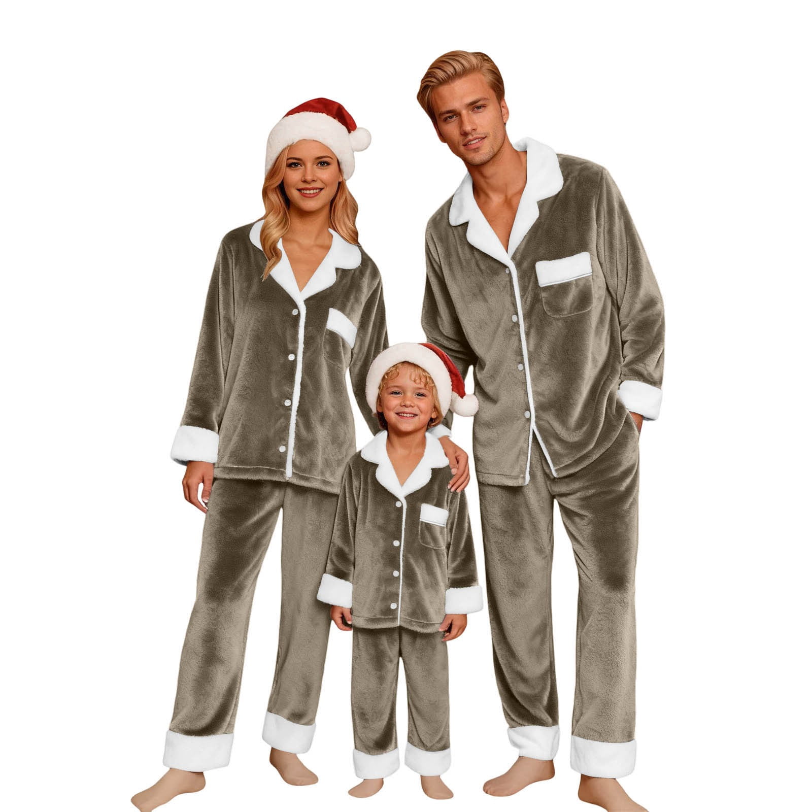 HNMKIU Christmas Family Pajamas Matching Sets Long Sleeve Sleepwear ...
