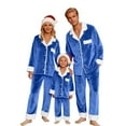 thumbnail image 1 of HNMKIU Family Christmas Pajamas Long Sleeve Matching Holiday Sleepwear Outfits for Kid Blue，Kid_7-8 Years, 1 of 7