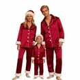 thumbnail image 1 of HNMKIU Family Matching Pajamas Two Piece Long Sleeve Lapel Top and High Waist Pants for Dad Red，Dad_M, 1 of 7