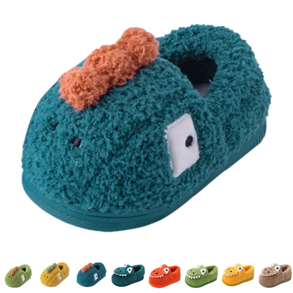 HNMKIU Fashion Cute Autumn and Winter Boys and Girls Slippers Flat Bottom Lightweight Soft and Comfortable Warm Solid Color Cartoon Animal Cute Slippers,01_Navy,5-5.5 Years