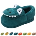 thumbnail image 1 of HNMKIU Fashion Cute Autumn and Winter Boys and Girls Slippers Flat Bottom Lightweight Soft and Comfortable Warm Solid Color Cartoon Animal Shape Kids Slippers,02_Blue, 18-24 Months, 1 of 6