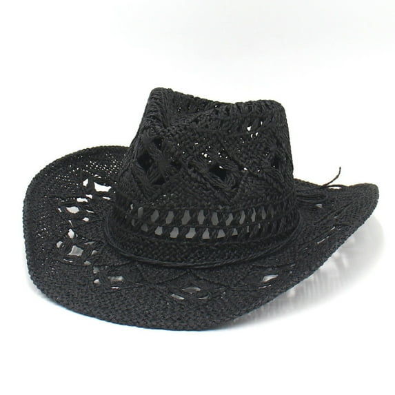 HNMKIU Fashionable Floppy Boho Beach Sun Hat For Women Outdoor Summer Wide Brim Hat Black,One Size