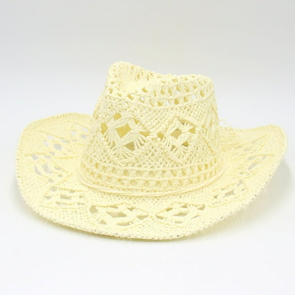HNMKIU Fashionable Floppy Boho Beach Sun Hat For Women Outdoor Summer Wide Brim Hat Yellow,One Size