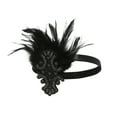 thumbnail image 1 of HNMKIU Feather Headband Flapper Headdress Great Prom Hair Accessory Shawl Wraps for Women for 1016-Black-a,One Size, 1 of 4