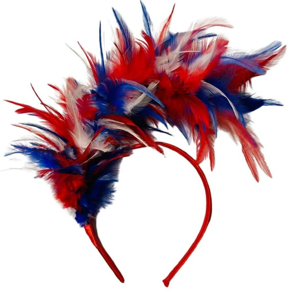 HNMKIU Feather Scarf Headband for Party and Carnival Celebration Hair Accessory Navy,One Size