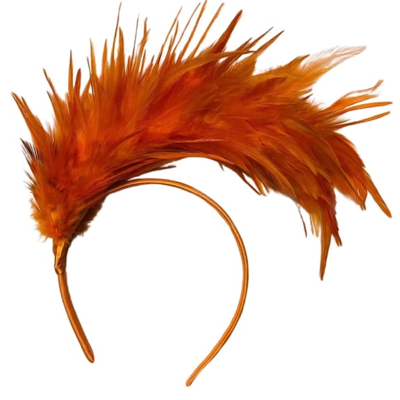 HNMKIU Feather Scarf Headband for Party and Carnival Celebration Hair Accessory Orange,One Size