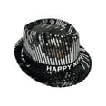 thumbnail image 1 of HNMKIU Festive Sequin Jazz Hat Happy Year Celebration Sequin Bucket Hat Party Accessories for Year’s Eve Women's Hats Silver,One Size, 1 of 3