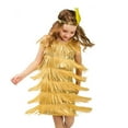 thumbnail image 1 of HNMKIU Flapper Sequin Fringe Latin Dance Dress For Girls Tango Performance With Feather Headband Yellow,7-9 Years, 1 of 3