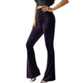 thumbnail image 1 of HNMKIU Flared Pants Women Fashion High Waisted Corduroy Casual Micro Flare Long Stylish Comfortable for Daily Purple,L, 1 of 4