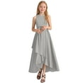 thumbnail image 1 of HNMKIU Formal Party Gown For Girls Pageant Recital Performance Elegant Sleeveless Summer Dress For Toddler To Teen Grey,3-4 Years, 1 of 4