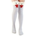 thumbnail image 1 of HNMKIU Fuzzy Over The Knee Cartoon Print Thigh High Socks For Women Cozy Winter Home Wear Warm Leggings Purple,One Size, 1 of 3