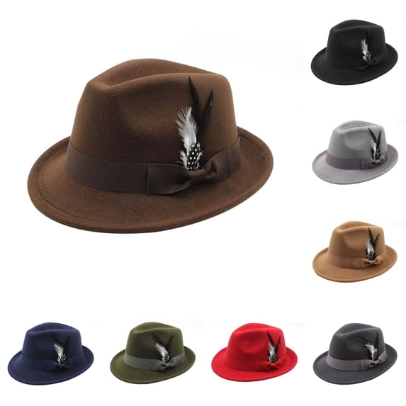 HNMKIU German Hat Traditional Fedora With For Oktoberfest Parties Outdoor Events Bucket Hats Coffee,One Size