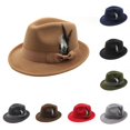 thumbnail image 1 of HNMKIU German Hat Traditional Fedora With For Oktoberfest Parties Outdoor Events Bucket Hats Khaki,One Size, 1 of 3