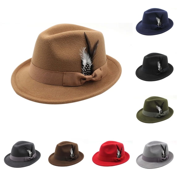 HNMKIU German Hat Traditional Fedora With For Oktoberfest Parties Outdoor Events Bucket Hats Khaki,One Size