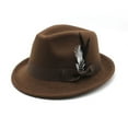 thumbnail image 1 of HNMKIU German Oktoberfest Hat Traditional Feather Fedora For Parties And Outdoor Events Coffee,One Size, 1 of 2
