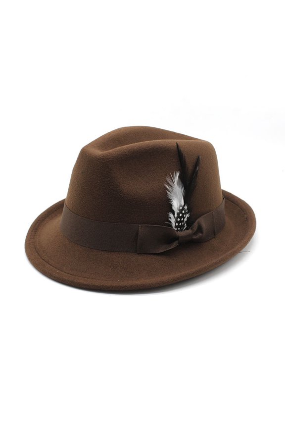 German Oktoberfest Hat Traditional Feather Fedora For Parties And Outdoor Events Coffee,One Size
