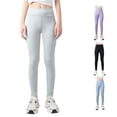 thumbnail image 1 of HNMKIU Girls Athletic Leggings Kids Dance Running Yoga Pants Workout Tights With Pockets Grey,11-12 Years, 1 of 7