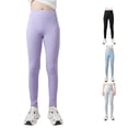 thumbnail image 1 of HNMKIU Girls Athletic Leggings Kids Dance Running Yoga Pants Workout Tights With Pockets Purple,9-10 Years, 1 of 7