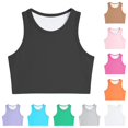 thumbnail image 1 of HNMKIU Girls Athletic Tank Top Breathable Workout Shirt Sleeveless Solid Color Stretch Fit Crew Neck Play Sports Youth Tee For Kids Black,10-14 Years, 1 of 4