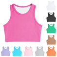 thumbnail image 1 of HNMKIU Girls Athletic Tank Top Breathable Workout Shirt Sleeveless Solid Color Stretch Fit Crew Neck Play Sports Youth Tee For Kids Hot Pink,3-6 Years, 1 of 4