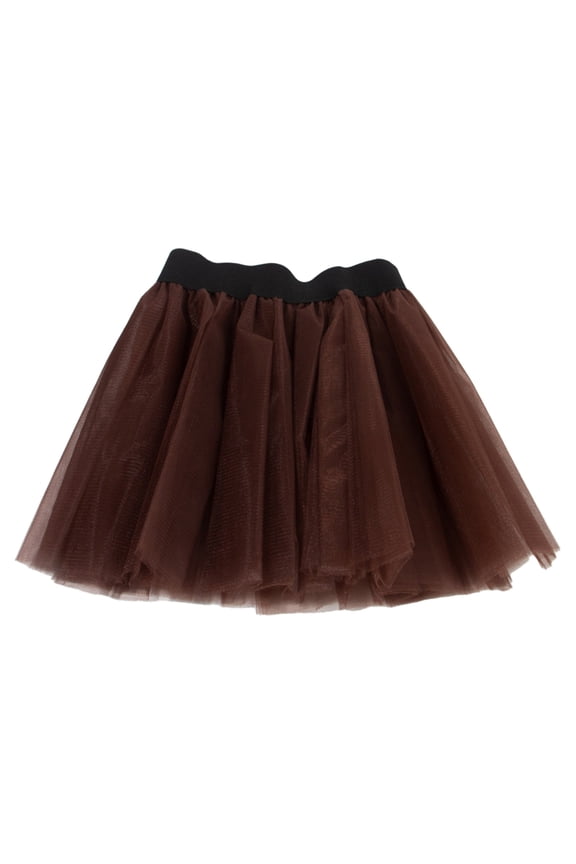 Girls Ballet Tutu Dance Skirt with Triple Layer Pommel Design for Performance and Play Coffee,One Size