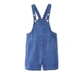 thumbnail image 1 of HNMKIU Girls Denim Overalls Jumpsuit â Casual Spring Summer Romper with Elastic Waist Suitable for Daily Outdoor School Toddler to Size 2-14 Comfortable Lightweight Denim Blue,7-8 Years, 1 of 4