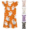 thumbnail image 1 of HNMKIU Girls Flutter Sleeve Nightgown Summer Casual Halloween Print Dress Cute Toddler Party, 1 of 3