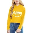 thumbnail image 1 of HNMKIU Girls Hoodies Long Sleeve Letter Graphic Cropped Pullover Solid Color Cute Casual Top for Teen Z06_Yellow,13-14 Years, 1 of 4